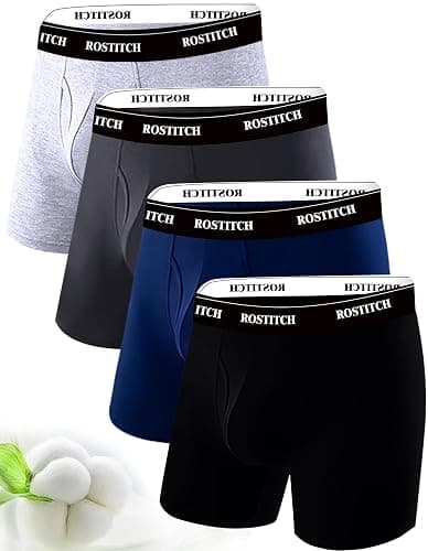 ROSTITCH Men's Boxer Briefs, Soft and Breathable Upgrade cotton men‘s underwear with Fly, Super elasticity mens underwear - Image 1