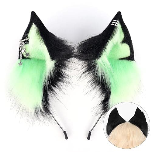 MANYU ZONES Cat Ears Headwear Animal Ears Stylish Furry Ears,Large Wolf Fox Ears for Cosplay Christmas,Prom,and Daily Use thumbnail 5