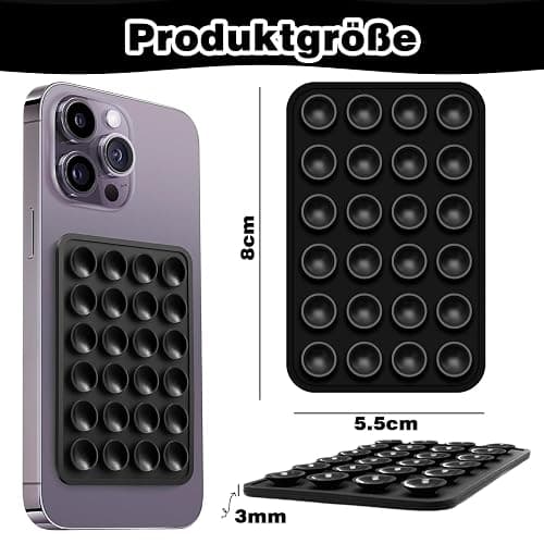 NICECONE 4 Pcs Silicone Suction Phone Case Mount, Non Slip Hands-Free Strong Grip Holder for Tiktok Selfies Videos, Sticky Mirror Shower Phone Holder Compatible with iPhone and Android (Pink) thumbnail 2