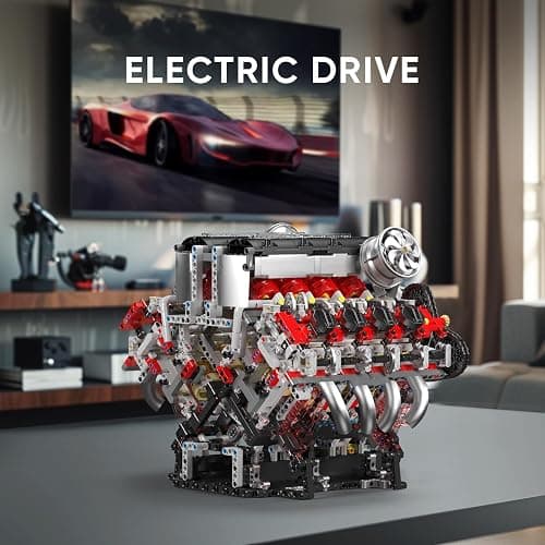 Mould King V8 Engine Building Blocks Sets, V8 Engine Model Kit That Runs, MOC Engineering Model Building Kit with Battery and Motor, 2718 PCS Building Blocks for Adults thumbnail 3