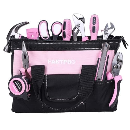 FASTPRO 232-Piece 20V Pink Cordless Lithium-ion Drill Driver and Home Tool Set, Lady's Repairing Kit with 12-Inch Wide Mouth Open Storage Bag thumbnail 9