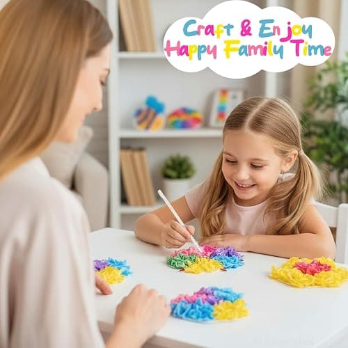 SOLDAY Poke Art Flower Bouquet Craft Kit with Charms for Kids Ages 4-8 8-12 | Includes 6 Poke-art flowers & 8 Hanging charms, Bee, Butterfly, Mess free creative Paper craft activity for gift thumbnail 6