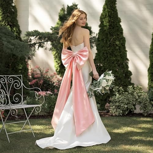 Large Pink Bow for Coquette Room Decor, 40x24 In Satin Ribbon Tie Coquette Birthday Decorations, Giant Pastel Pink Hanging Wall Decor for Ballerina Girl Just Want to Be One (Internal Stability Layer) thumbnail 4