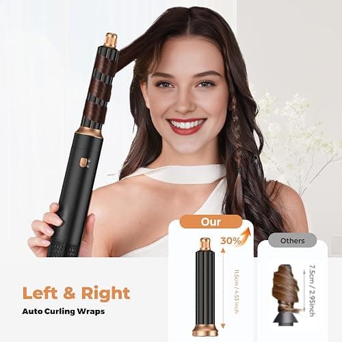 5 in 1 Hair Dryer Brush Set,Professional Negative Ionic Hot Air Styler, Air Curling Wrap Styler,Detachable Blow Dryer Brush With Auto Wrap Curlers,Hair Styling Tools For Straight/Curl/Drying/Smoothing thumbnail 4