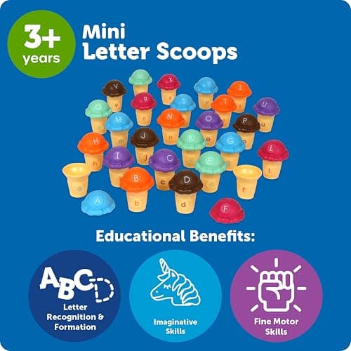 Learning Resources Mini Letter Scoops - Letter Recognition, ABC Color Matching Game, Alphabet Phonics for Toddlers, Imaginative Skills, Fine Motor, Montessori Food Toys, Gifts for Boys and Girls thumbnail 5