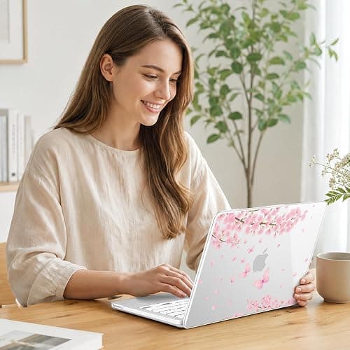 May Chen Compatible with MacBook Neo 13 inch Case 2026 Model A3404, Plastic Hard Shell,Keyboard Cover,Screen Protector,Dust Plug, for MacBook Neo 13" with A18 Pro Chip, Cherry Blossom thumbnail 6