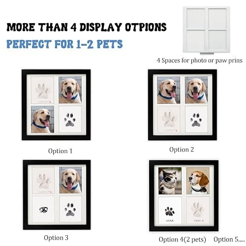 MYPAWLETS Ink & Clay Paw Print Kit for Dog Cat,Clean-Touch Ink Pad & Soft Clay,Pet Paw Print Impression Kit Large Area,Keepsake Frame for 1-2 Pets,Cat/Dog Gifts thumbnail 5