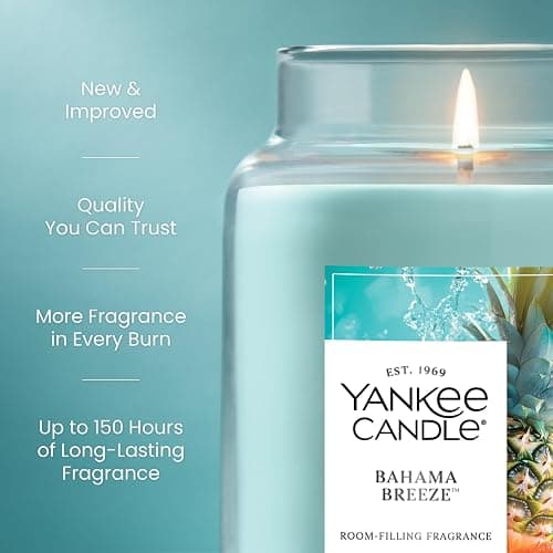 Yankee Candle Bahama Breeze Scented Candle, 22oz Large Jar with up to 150 Hour Burn Time, Giftable, Birthdays thumbnail 4