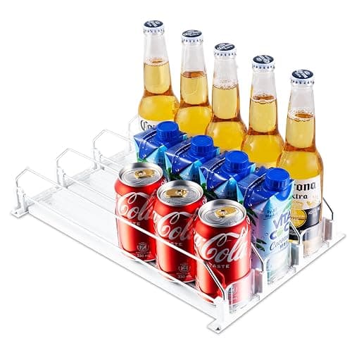 Drink Organizer for Fridge, Soda Can Dispenser for Refrigerator, Automatic Drink Dispenser for Fridge Holds up to 15 Cans, 3 Row thumbnail 7