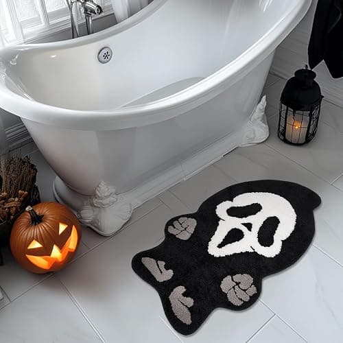 GAGEC Halloween Rug Ghost Bathroom Rugs Spooky Decorative Bath Doormat Entrance Rug Tub Home Living Room Bath Mat Floor Door Mat Decoration Indoor Outdoor 18 x 31 Inch thumbnail 4