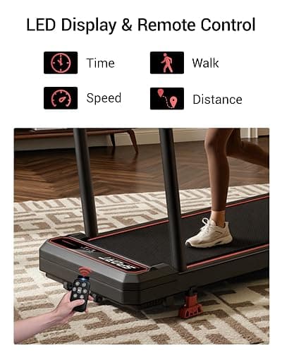 Walking Pad Treadmill with Handle Bar & Vibration Plate | 15% Incline, Compact, 3 Vibration Models, 3.0HP Motor, 265LBS, Remote Control & LED Screen thumbnail 8