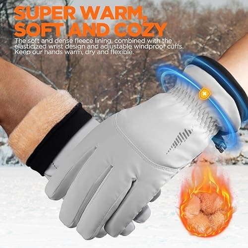 rivmount Winter Waterproof Ski Snow Warm Gloves for Women Men, Windproof Cold Weather Thermal with Touchscreen Fingers, for Running Driving Cycling Hiking Biking Outdoor Sports Daily Work thumbnail 2
