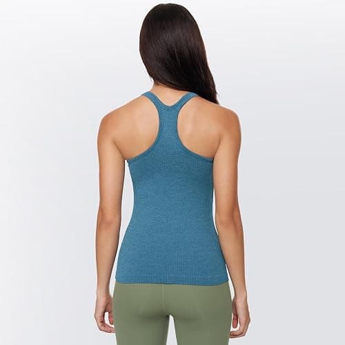 Yoga Racerback Tank Top for Women with Built in Bra,Women's Padded Sports Bra Fitness Workout Running Shirts thumbnail 3