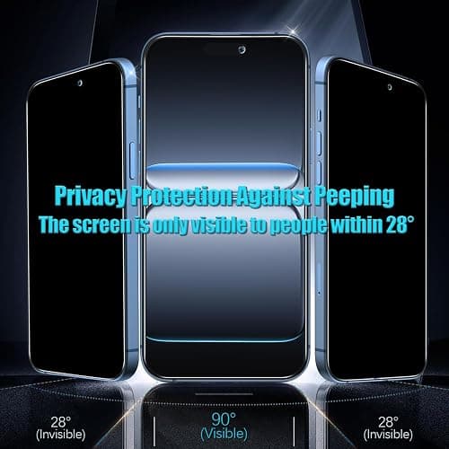 Slanku [3 Pack for iPhone 16 Pro Max Privacy Screen Protector Tempered Glass, Anti-Spy, Anti Scratch, NO Bubbles, 9H Hardness thumbnail 5