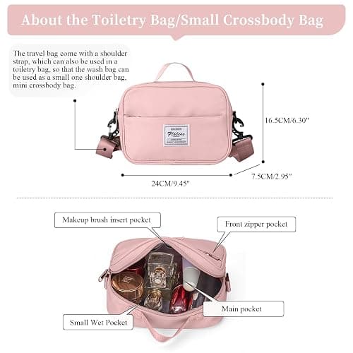 Weekender Bags for Women,Personal Item Travel Bag with Shoes Compartment,Overnight Travel Duffel Bag with Toiletry Bag thumbnail 5