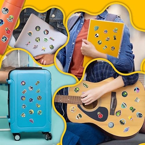 100pcs Alien Stickers - Alien Sticker for Adults, Phone Waterproof Decals for Water Bottles Laptop Luggage Computer Scrapbooking Teens Adult Girls Kids Funny Party Birthday Decorations thumbnail 6