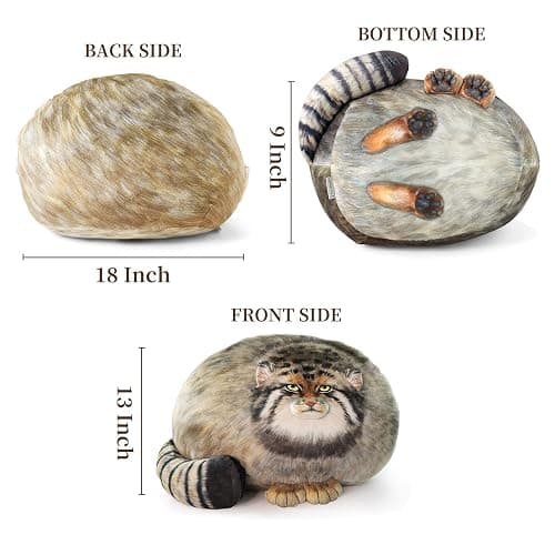 Pallas Cat Stuffed Animal, 45cm/18inch Steppe Cat Plush Cute Plushies for Girls,Kitten Soft Plush Throw Pillow Doll Big Plush Toy Decoration Doll Gift for Kids, Boys, Girls Birthday Christmas thumbnail 2