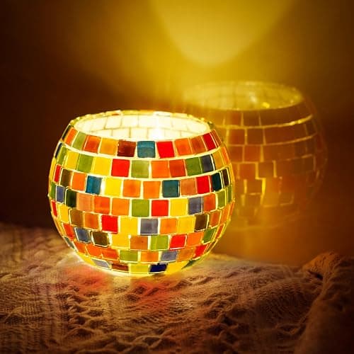 Glass Mosaic Candle Holder Kit – DIY Mosaic Kits for Adults & Crafts for Girls 8-12 – Arts and Crafts for Kids, Tealight Candle Holder for Home Decor, Toys Girls Birthday Christmas Gifts Ages 6 7 8-12 thumbnail 2