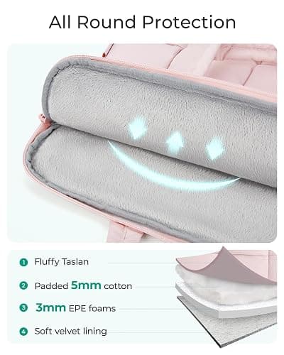 BAGSMART Laptop Case, Puffy Laptop Sleeve with Handle, Compatible with MacBook Air Pro, Laptop Bag for Women thumbnail 5