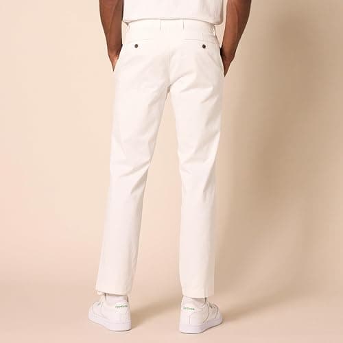 Amazon Essentials Men's Athletic-Fit Washed Comfort Stretch Chino Pant (Previously Goodthreads) - 30W x 32L - White thumbnail 3