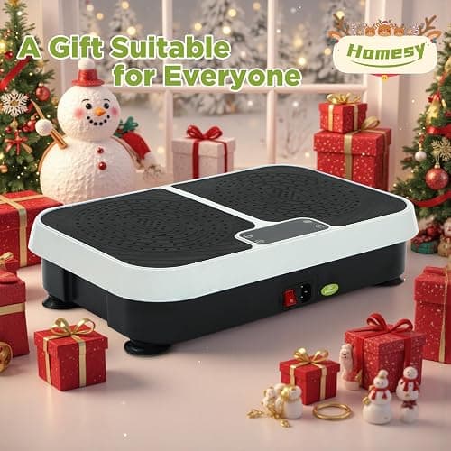 Homesy Vibration Plate Exercise Machine, Vibrating Plate for Lymphatic Drainage, Full Body Shaking Workout Fitness Platform Board, Sport Gym Equipment for Weight Loss Fat Burner thumbnail 8