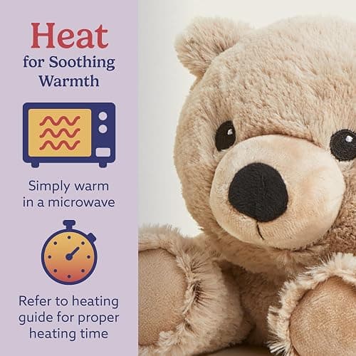 warmies Microwavable & Weighted Stuffed Animals, Brown Bear - Heated Stuffed Animal Plushie for Warmth & Comfort - Cute Soft Plush Toys for Adults & Children (Boys, Girls, Babies & Toddlers) thumbnail 4