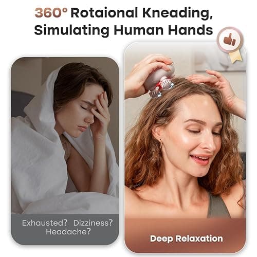 arboleaf Scalp Massager Kneading Head Massager Scalp Stress Relax Portable Rechargeable Hair Massager Shower Massage Waterproof Cat Massager Scratcher,Gift for Mom Dad thumbnail 2