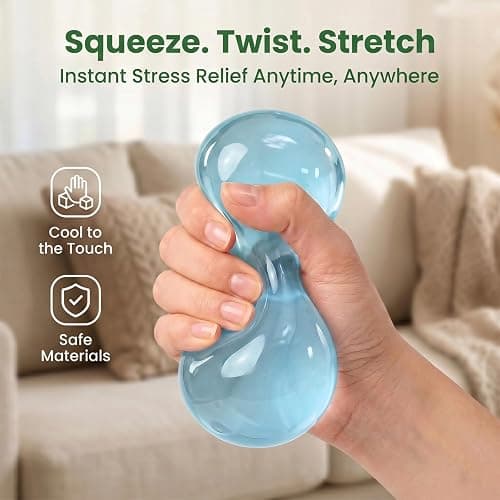 Coconut Oil Squishy, Coconut Oil Stress Ball – Super Soft, Handmade Slow Rising Fidget Squeeze Toy for Stress Relief, Squeeze the Stress Away (Blue) thumbnail 5