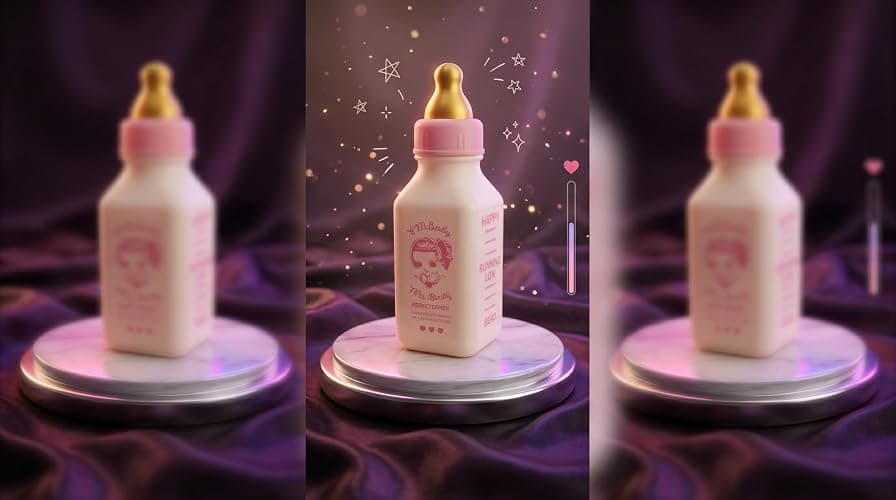 Cry Baby Perfume Milk Bottle Inspired Decorative Display Bottle – Collector Shelf Decor thumbnail 5