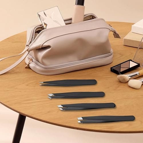 4 PCS Stainless Steel Tweezers Set – Precision Tweezers for Ingrown Hair, Facial Hair, Splinter, Blackhead and Tick Remover thumbnail 6