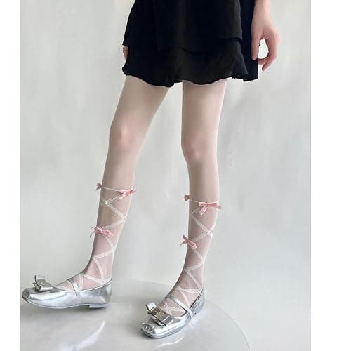 Benefeet Sox Womens Sheer Tights High Waist Sexy Lace Pantyhose Transparent Stockings Nylon Silk See Through Thin Long Socks thumbnail 4