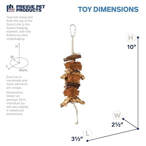 Prevue Hendryx 62803 Naturals Coco Rope Mini Bird Toy, 8 x 2.5 thumbnail 2