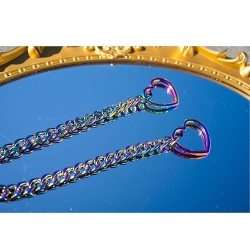 ADEMISHIA Heart O-ring Slip Chain Necklace For Women, Handmade Punk Gothic Cuban Necklace Jewelry Adjustable Lariat Y-Necklace - Rainbow - 34" thumbnail 7