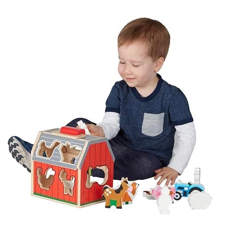 Melissa & Doug Take-Along Wooden Toy Barn, 11-Pc Portable Toddler Playset with Farm Animals & Pop-Up Roof, Preschool Learning Toys for Girls & Boys 2+ thumbnail 8
