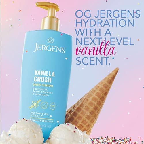 Jergens Shea Fusion Vanilla Crush Body Lotion for Dry Skin, Moisturizing Body Lotion with Shea Butter and Vitamin E, 14 fl oz thumbnail 3