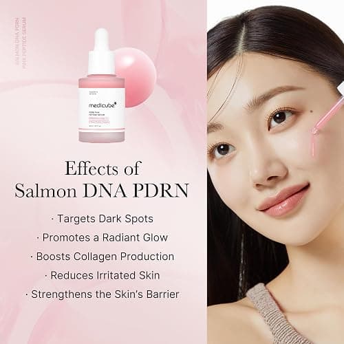 medicube Salmon DNA PDRN Pink Peptide Serum, Pink glow serum, Peptide, Niacinamide, Hydrating & Moisturizing & Firming, Uneven Skin Tone, Korean Skincare | 1.01 fl.oz. (1.01 fl.oz., Salmon DNA PDRN) thumbnail 4