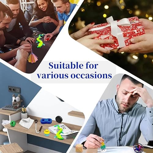 14-in-1 3D Printed Fidget Set for Adults - Sensory Anxiety Relief with Clicker, Articulated Dragon, Impossible Pyramid, Gyro Spinner, Poker Chips, Stress Relief Gifts for Men Women thumbnail 5