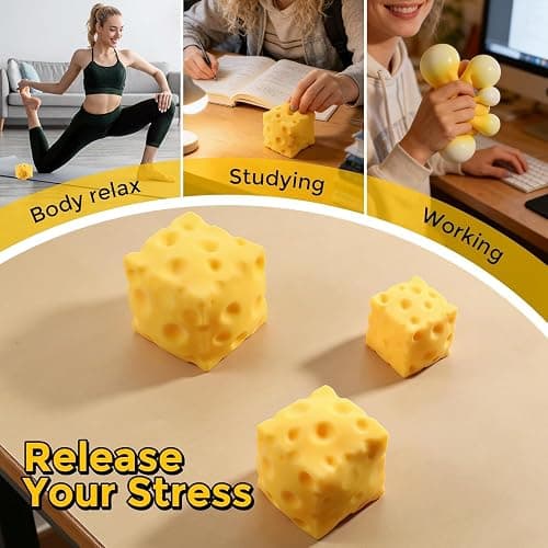 Big Cheese Squishy, 4.3" Jumbo Cheese Cube Block Squishy Toy, Giant Slow Rising Sensory Fidget Squeeze Toy, Easter Basket Stuffers, Large Stress and Anxiety Relief Toy for Adults & Teens thumbnail 4