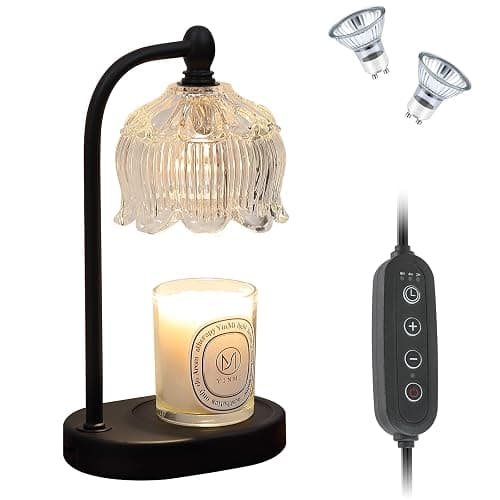 MEIXISUE Black Candle Warmer Lamp with Timer and Dimmer,Flameless Wax Melt Warmer for Jar Candles with 2 Bulbs,House Warming Gifts,Mother's Day/Birthday/Christmas Gifts for Mom/Wife,Home Decor thumbnail 9