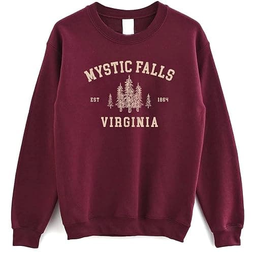 Mystic Falls Virginia Sweatshirt - Salva.tore Vampire Dia.ries Sweater; Virginia Crewneck Sweatshirt - Image 1