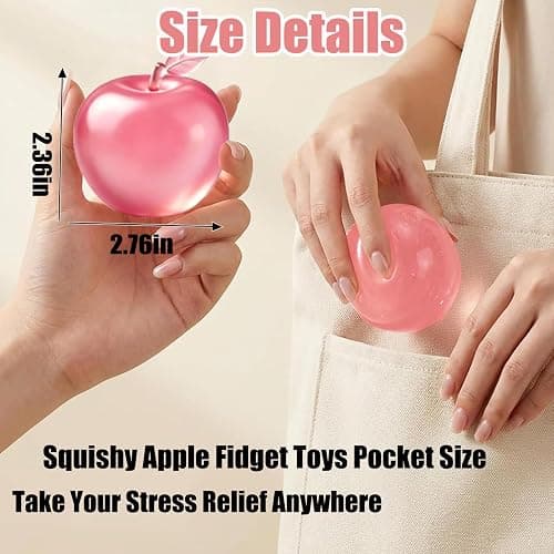 2PCS Apple Squishy Toys, Slow Rising Squishy Fidget Toys, Sugar Squish y Apple Fidget Squish y Fruit Squish y Sensory Toy Gift for Kids Adults thumbnail 8