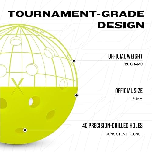 Franklin Sports X-40 Outdoor Pickleballs - Official Ball of USA Pickleball, APP Tour + US Open - Regulation Size thumbnail 6