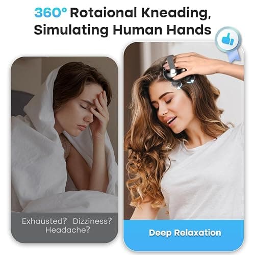 arboleaf Head Massager Scalp, Electric Scalp Massagers IPX7 Waterproof, Hair Massager with 8 Removable Claws and 3 Modes, Portable Handheld Massager for Relaxation, Deep Cleaning, Gift for Women Men thumbnail 2