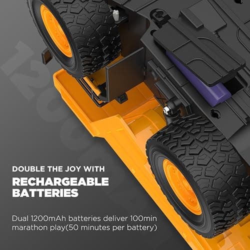 9-Channel RC Dump Truck Toy | 1:18 Scale Construction Vehicle with Working Bed, Lights & Sounds, All-Terrain Tires, 100-Min Rechargeable Battery, 2025 New STEM Birthday Gift for Kids 6-12 & Adults thumbnail 5