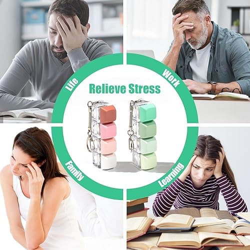 Keyboard Fidget Toy - 2Pcs Fidget Keyboard Keychain Keyboard Clicker Fidget Toy Stress Relief Keyboard Fidget Clicker thumbnail 8