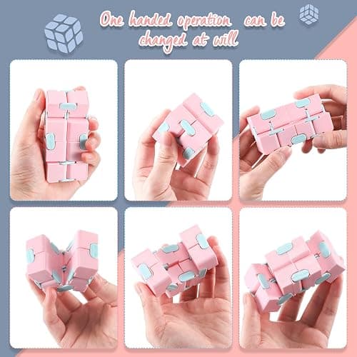 Skylety 6 Pieces Cube Toy, Stress and Anxiety Relief Cube, Mini Durable Stress Relieving Toy for Adults Anxiety Relief thumbnail 6
