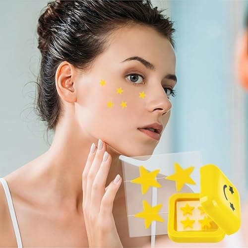 AWAVM 40 Parches de Acné Hidrocoloide, Parches de Acné en Forma de Estrella, Parches Acne, Pimple Patches Facial, con Caja de Espejo Portátil thumbnail 5