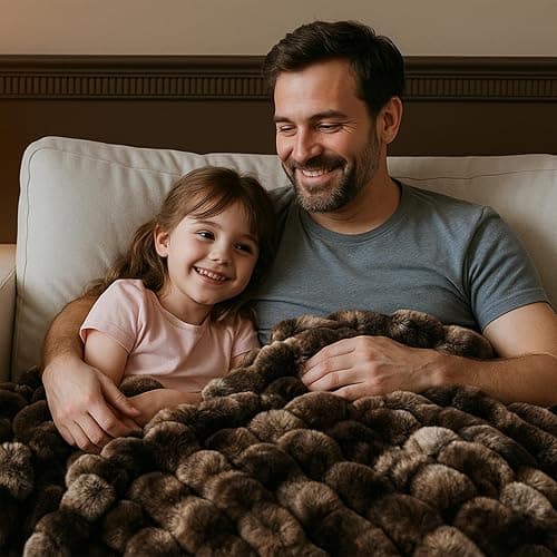 BENVWE Fluffy Faux Fur Throw Blanket for Couch, Soft Plush Thick Cozy Fuzzy Luxury Minky Bubble Blanket for Home Living Room Decor Gift for Women, Tie-dye Coffee, 50" x 60", 1100GSM thumbnail 10