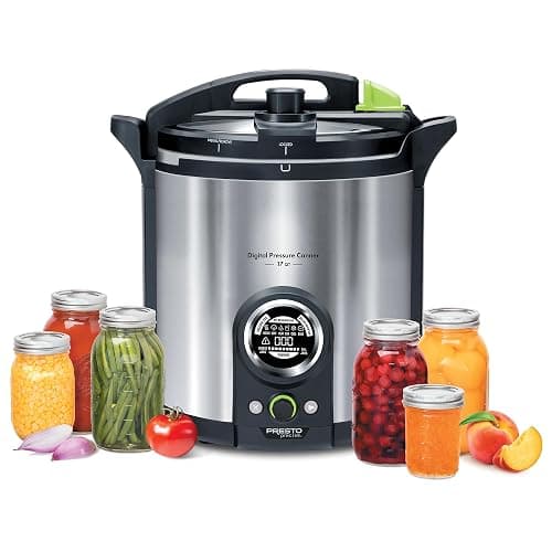 Presto 02152 17-Quart Digital Pressure Canner - Digital Display, Waterbath Capable, 10 Built-In Safety Features, Recipe Book, Stainless Steel thumbnail 8