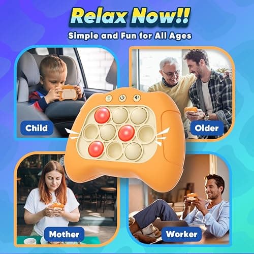 Byserten Handheld Game for Kids 6-12 with Lights and Sounds, Sensory Fidget Toys for Kids 8-12, Birthday Gifts for 6 7 8 9 Year Old Girls & Boys & Teens -Orange thumbnail 6